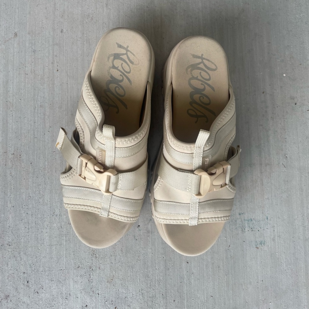 ASOS Rebels Cream Platform Sandals Size 9